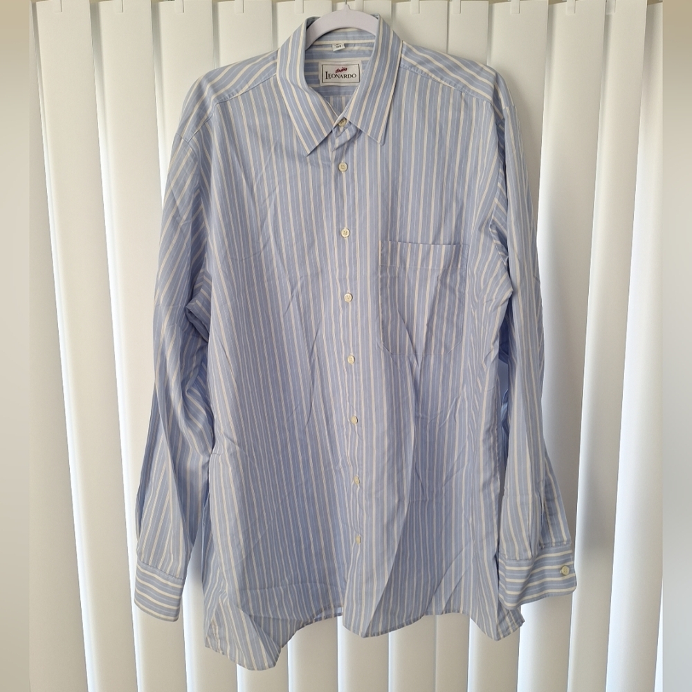 Studio Leonardo Striped Button Front Dress Shirt